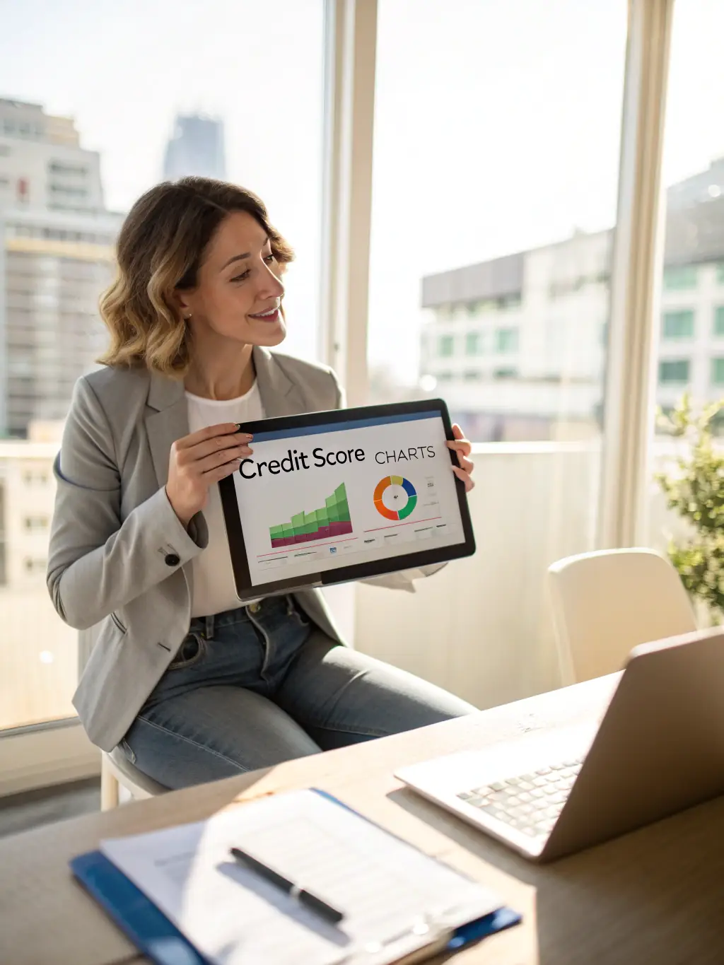 A project manager reviewing data and reports on a tablet, symbolizing Arcadia Projects' dedication to ongoing project oversight and optimization.